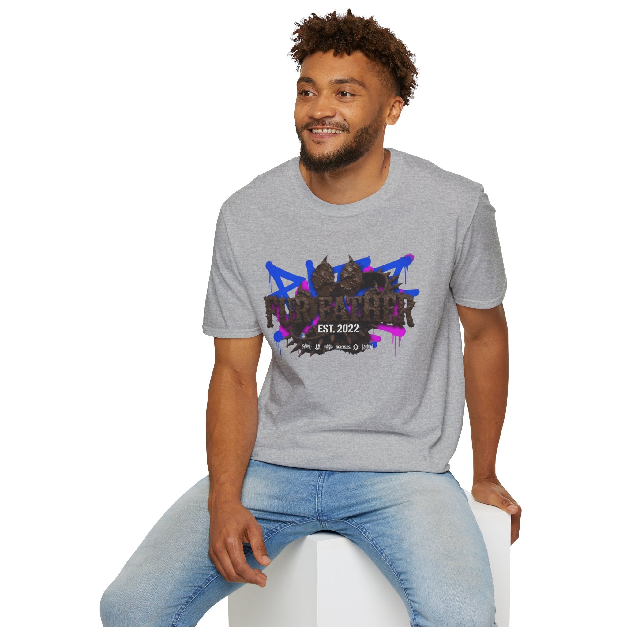 Graffiti Fur Father Punk T-Shirt — "PUNKER" Est. 2022 Urban Streetwear