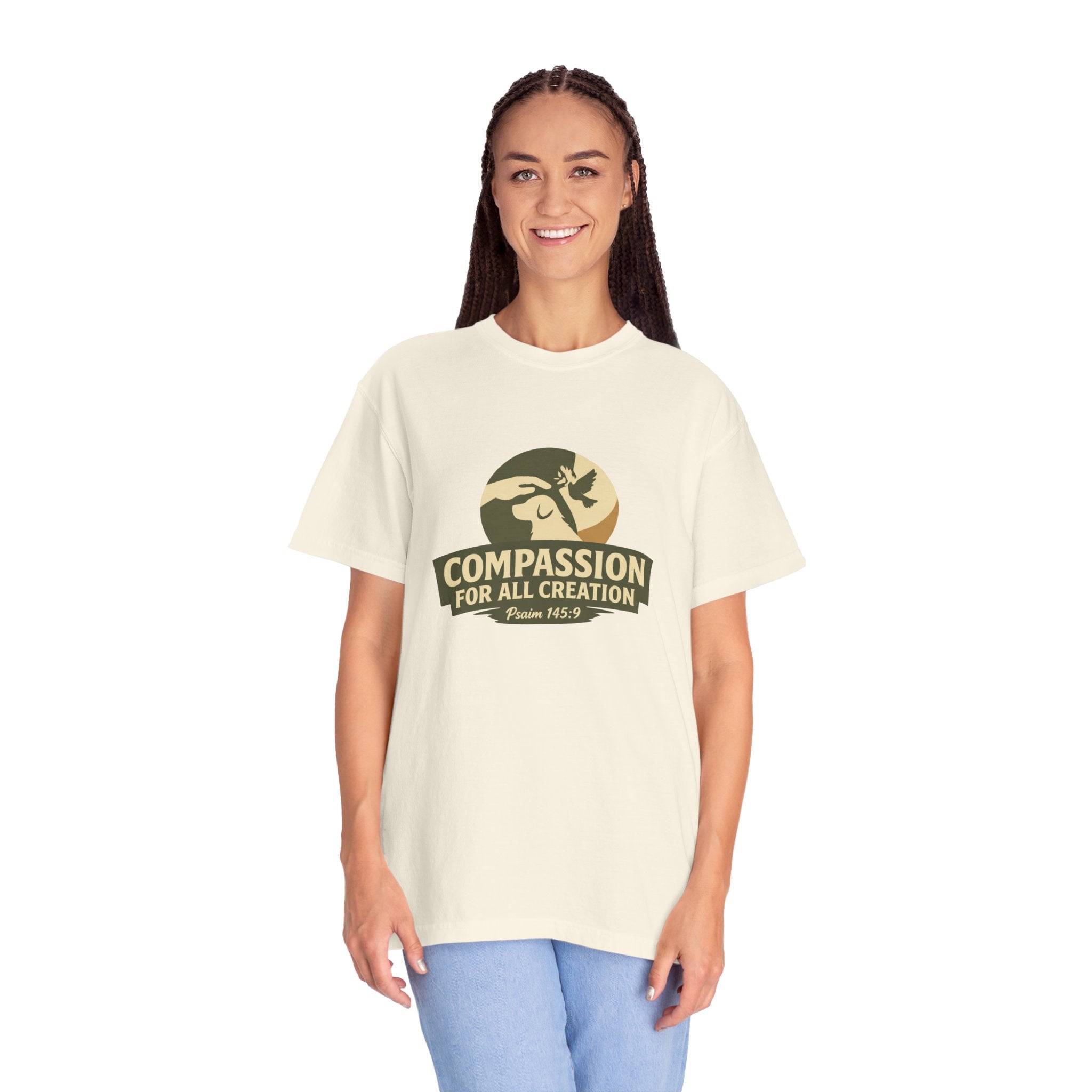 Compassion for All Creation T-Shirt — Psalm 145:9 Christian Graphic Tee,  Matching Pet Apparel Available