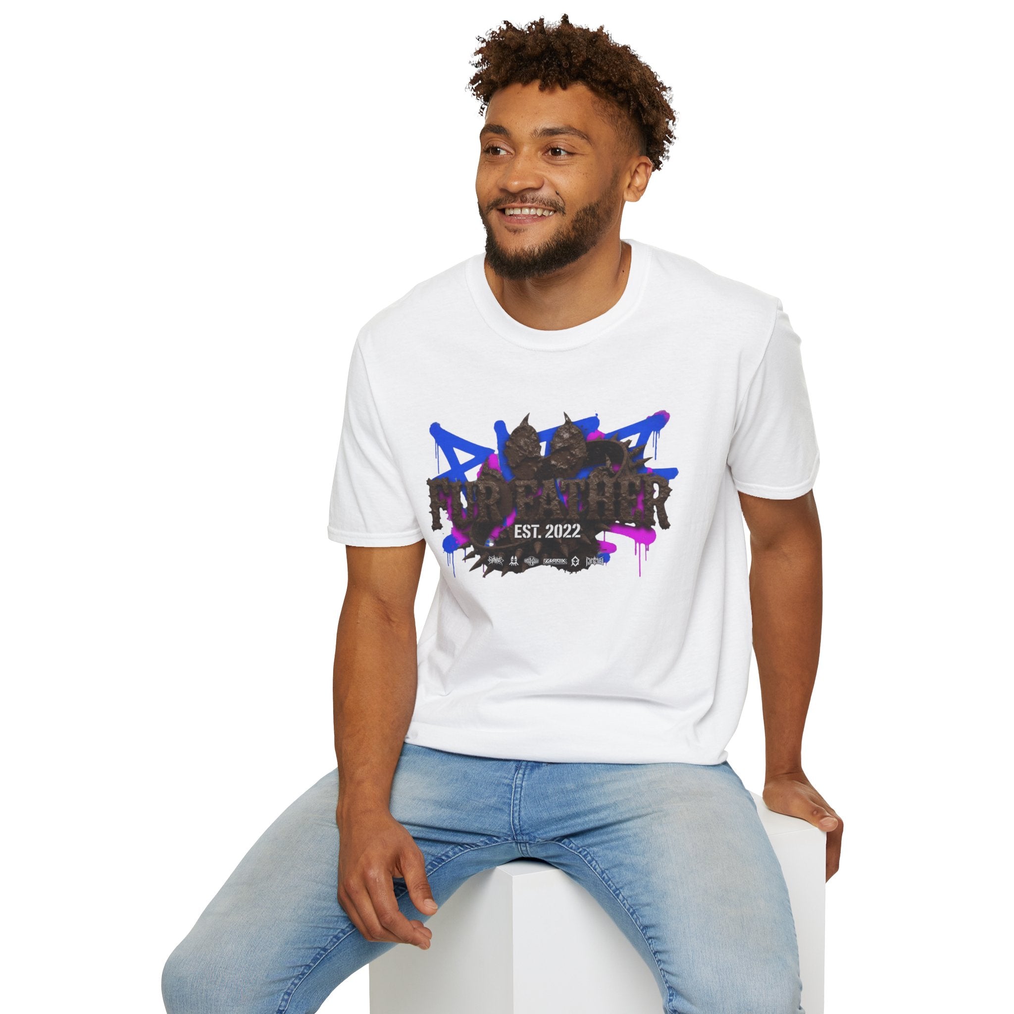 Graffiti Fur Father Punk T-Shirt — "PUNKER" Est. 2022 Urban Streetwear