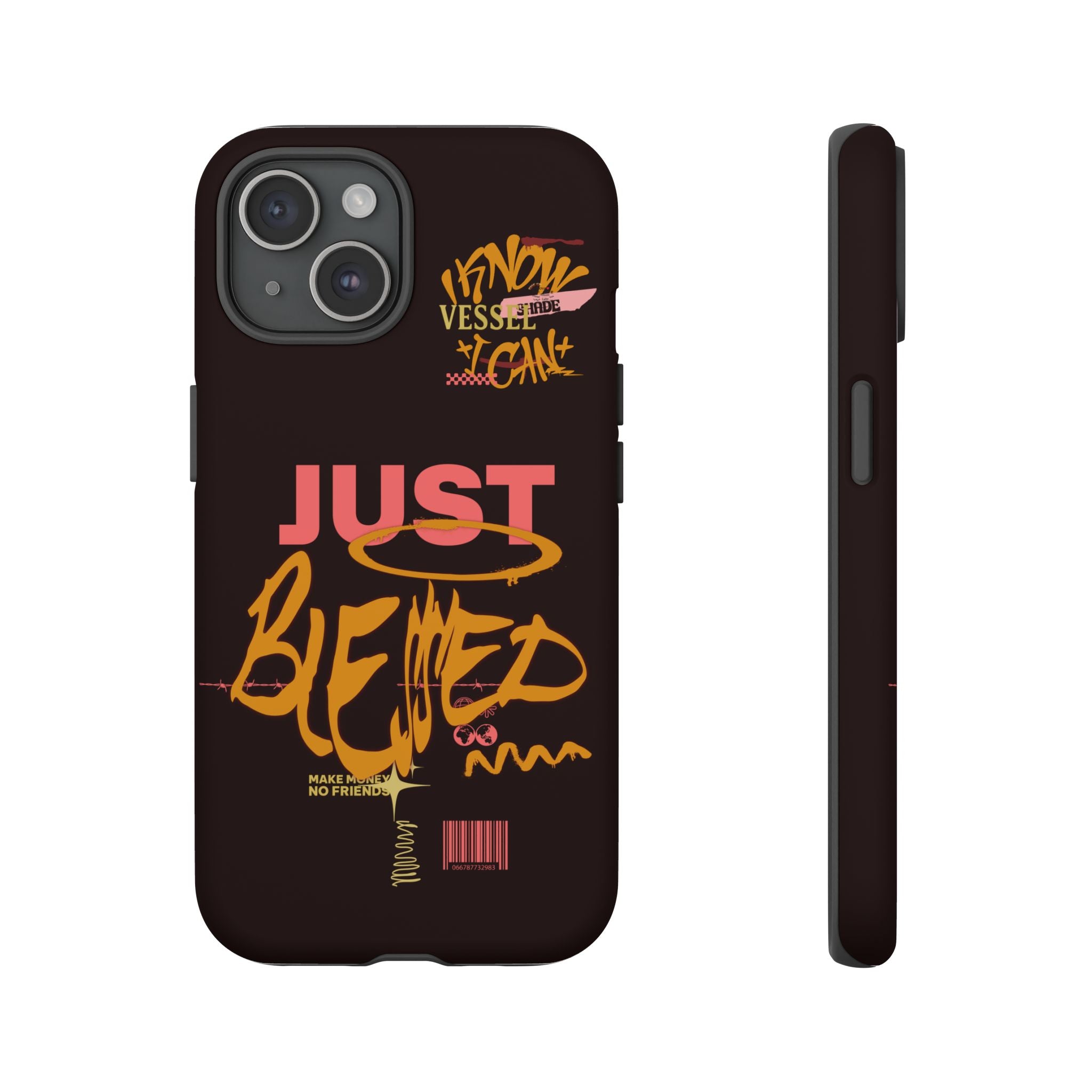"Just Blessed" Bold Graffiti Typographic Protective Phone Case