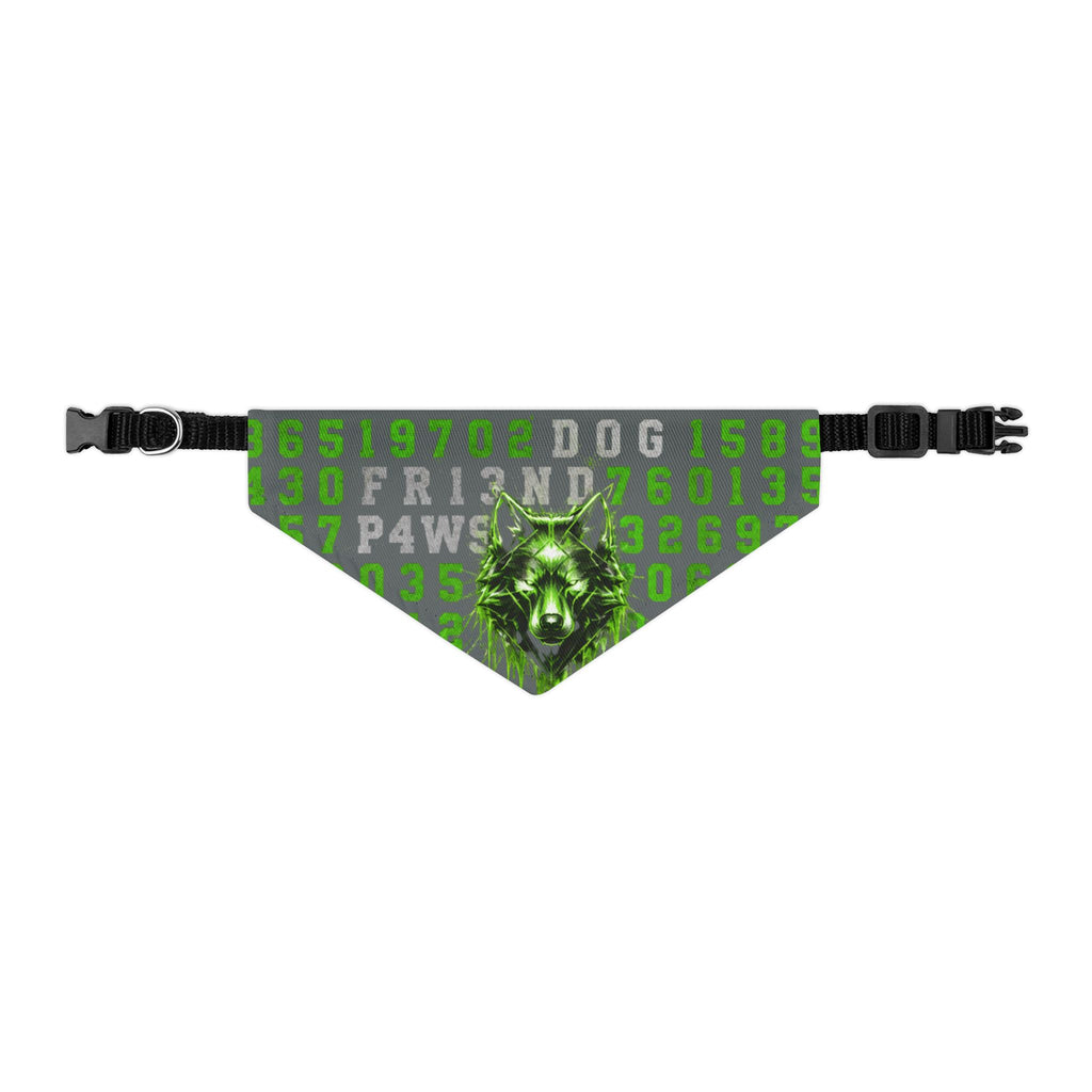 Blue Cyber Code Pet Bandana Collar — P4W5 0V3R P30PL3 Design