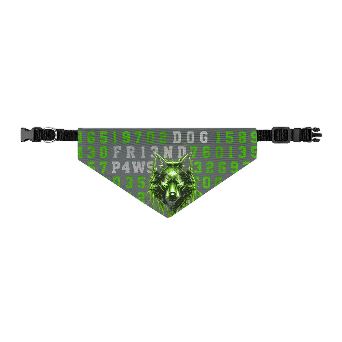 Blue Cyber Code Pet Bandana Collar — P4W5 0V3R P30PL3 Design