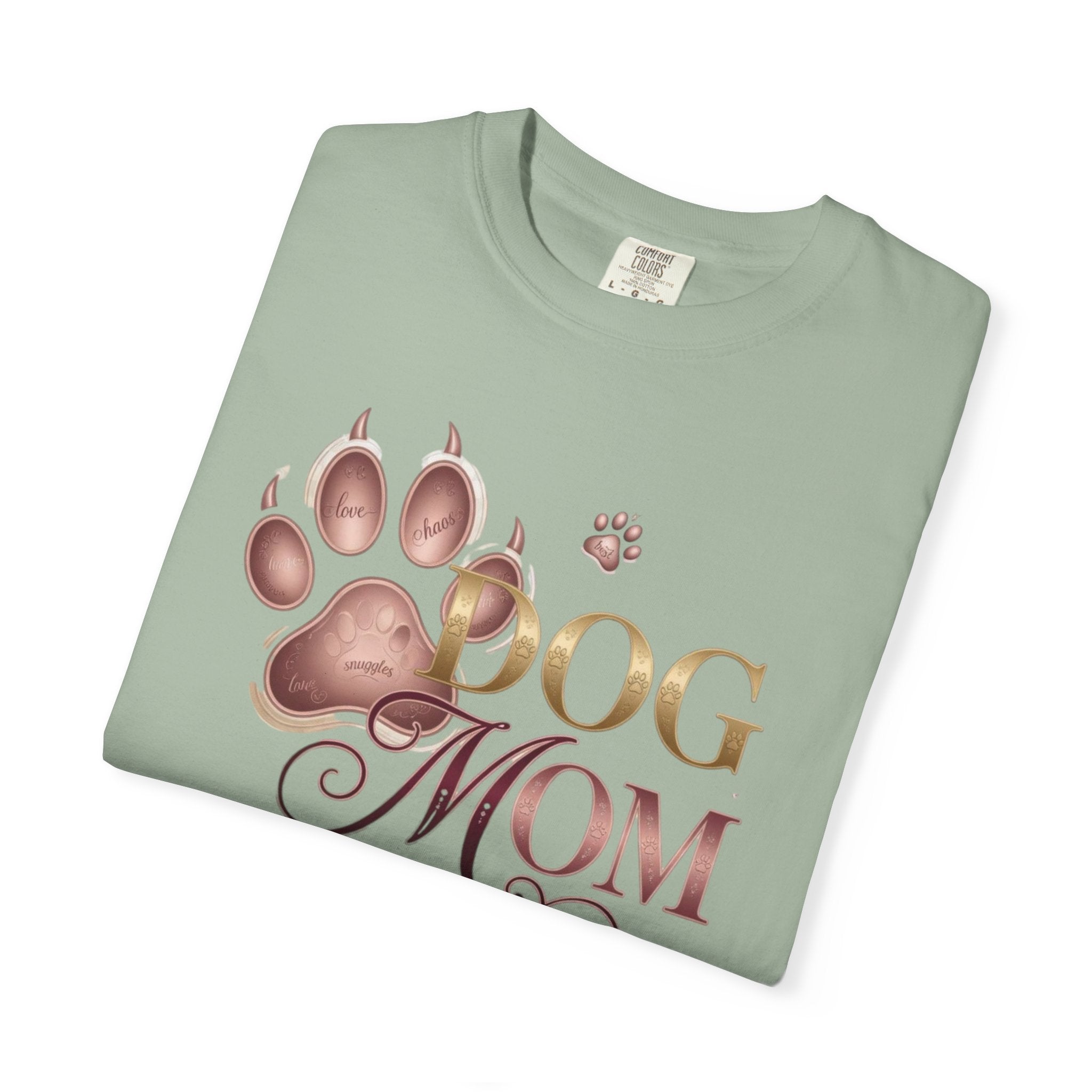 Dog Mom T-Shirt – Floral Pitbull Design, "Dog Mom" Graphic Tee for Pet Lovers