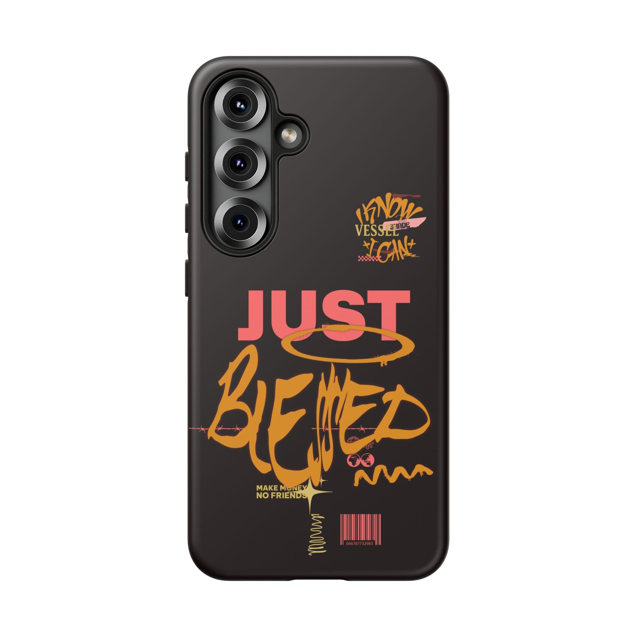 "Just Blessed" Bold Graffiti Typographic Protective Phone Case