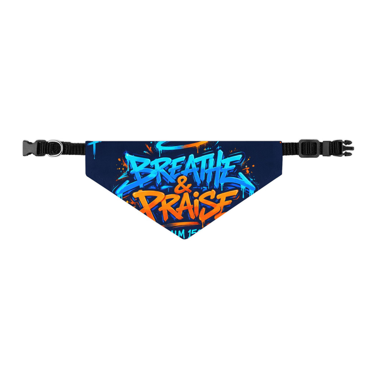 Pet Bandana — “Breathe & Praise” Blue Soundwave Collar Bandana
