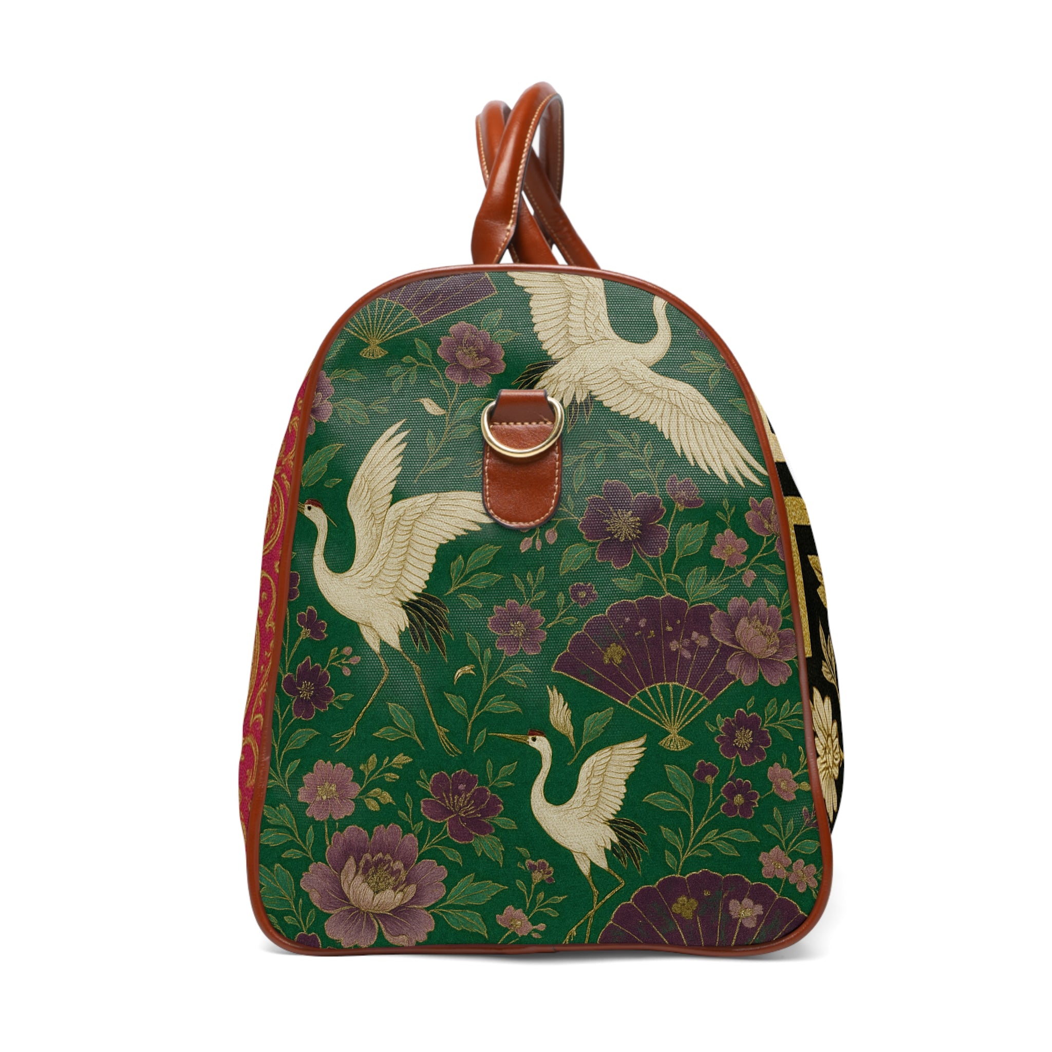 Vintage Floral Waterproof Travel Bag — Elegant Weekender Duffle