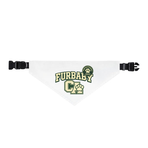 Clip-On Pet Bandana — California "Furbaby" Retro Paw Print Collar Bandana Matching