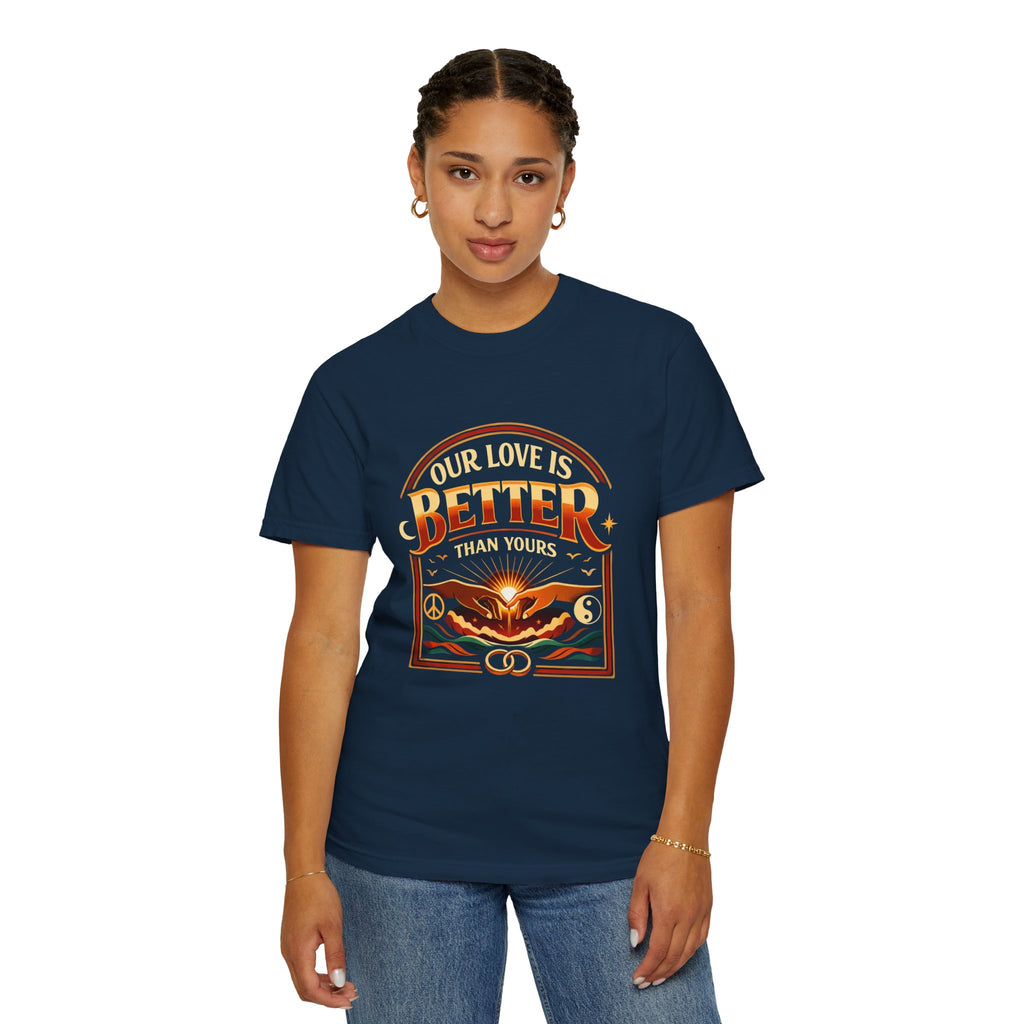 Our Love Is Better Graphic T‑Shirt — Retro Sun & Eagle Vintage Tee