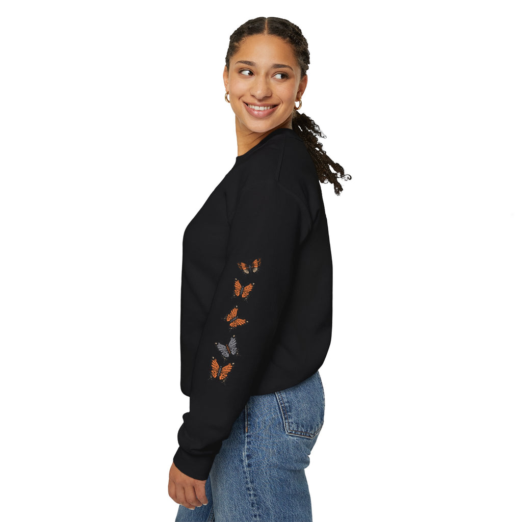 Orange Butterflies Multiple Sclerosis Awareness Sweatshirt