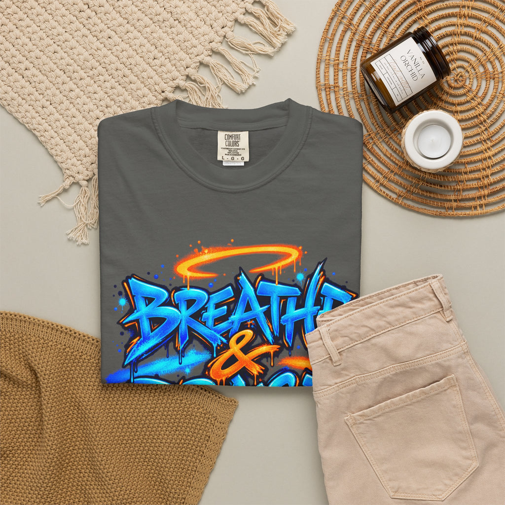 Breathe & Praise T-Shirt — Psalm 150:6 Graffiti Christian Tee