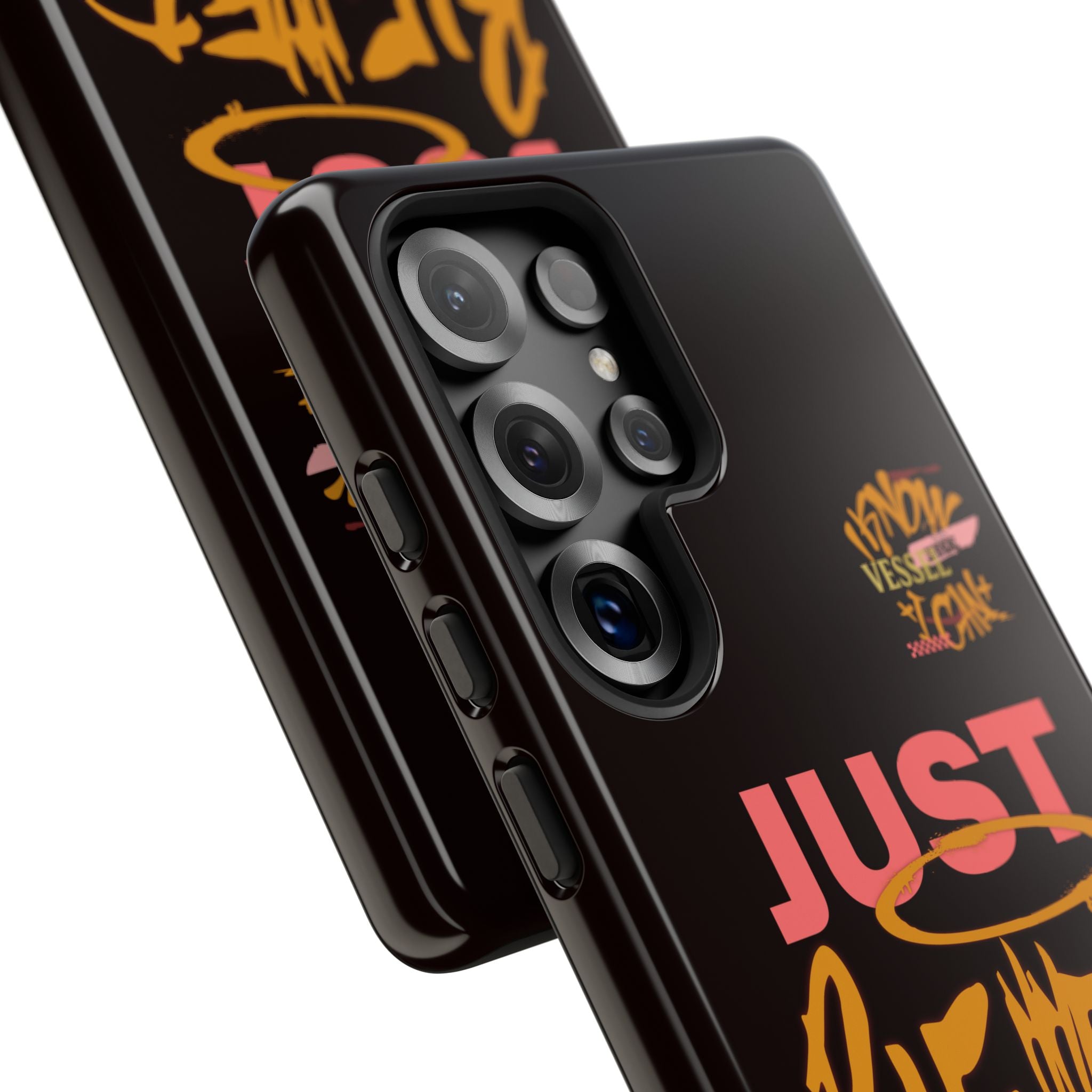 Phone Case — "Just Blessed" Bold Typographic Black Protective Case