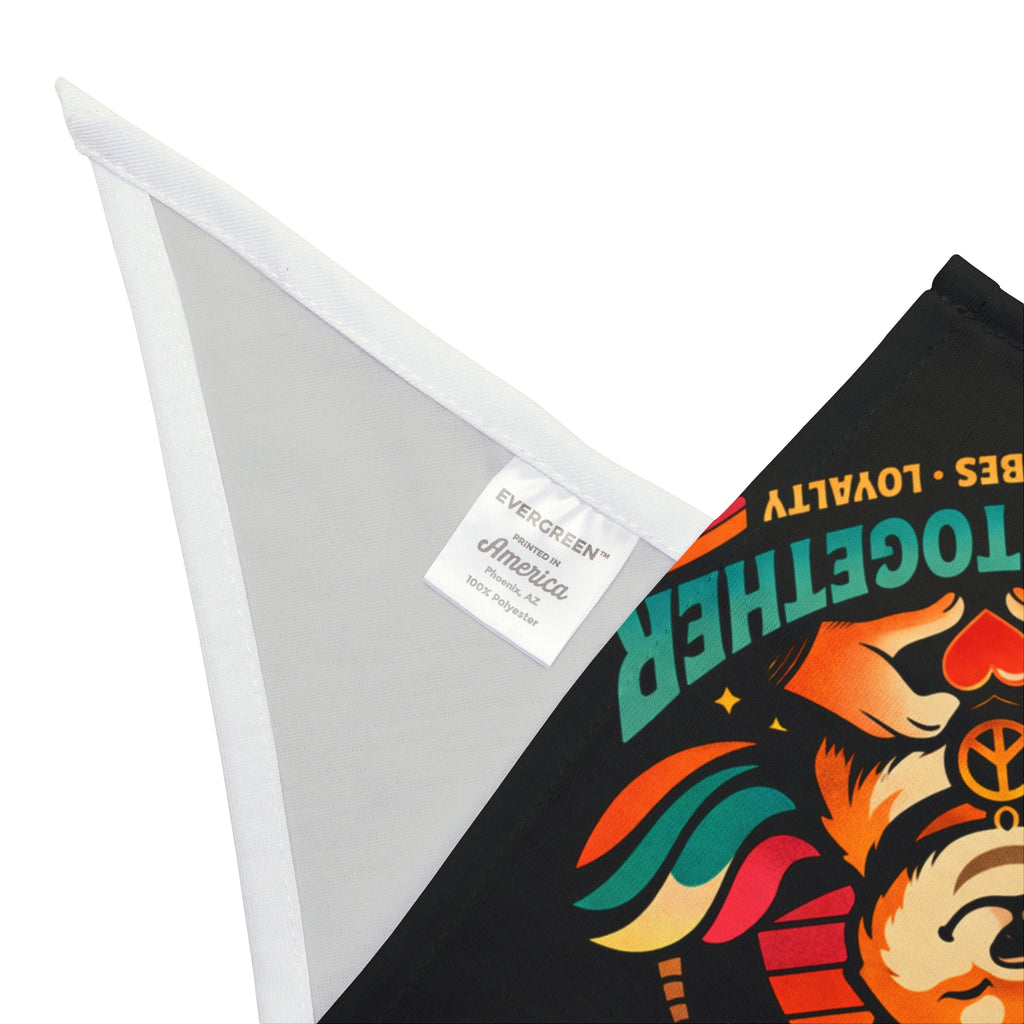 Pet Bandana — "Peaceful Love" Retro Shiba Inu Bandana for Dogs & Cats
