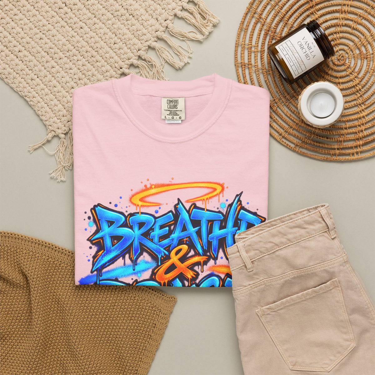 Breathe & Praise T-Shirt — Psalm 150:6 Graffiti Christian Tee