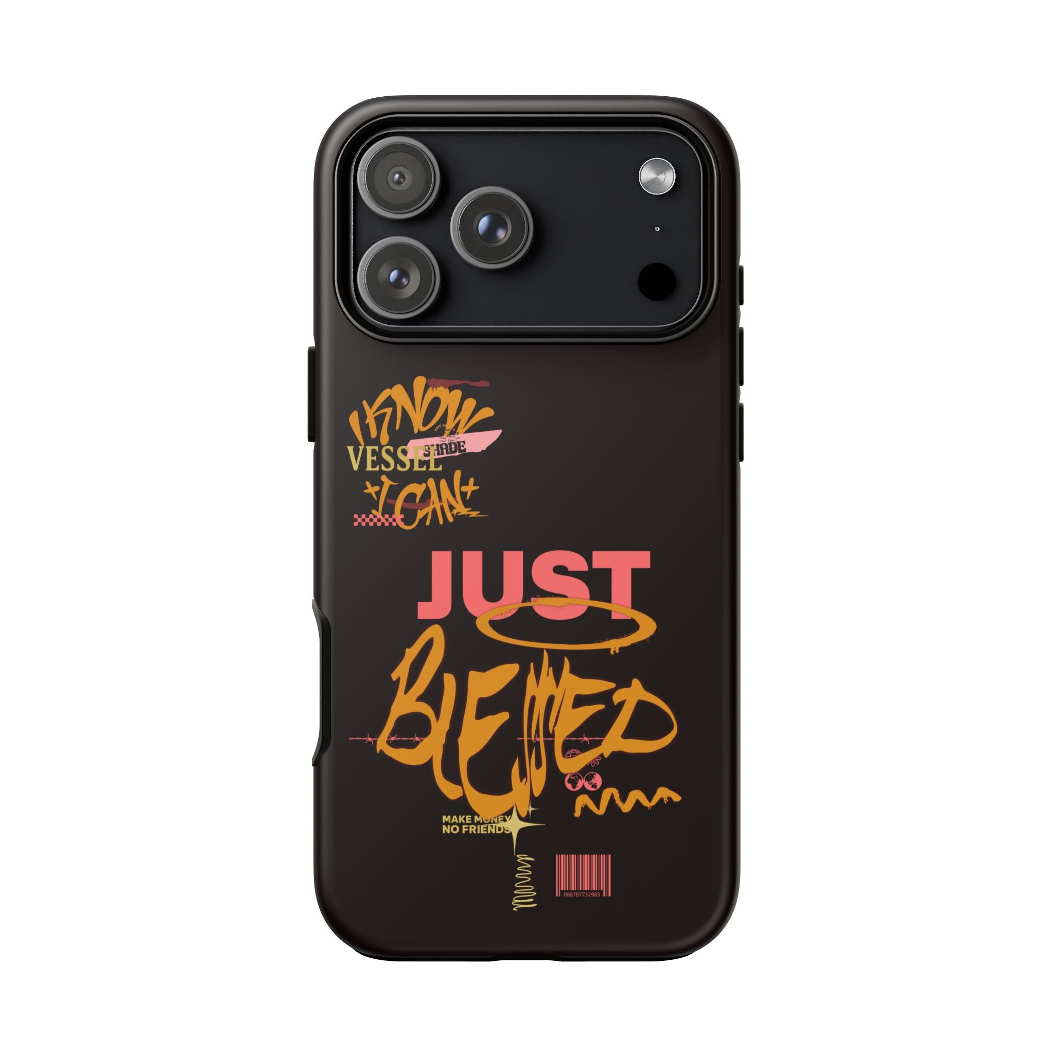 "Just Blessed" Bold Graffiti Typographic Protective Phone Case