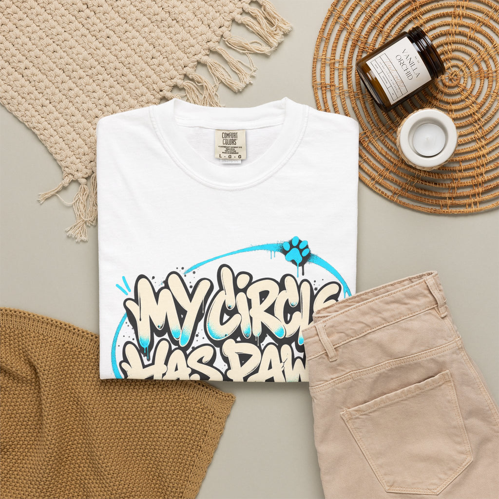 My Circle Has Paws Graffiti T-Shirt — Cute Pet Lover Tee