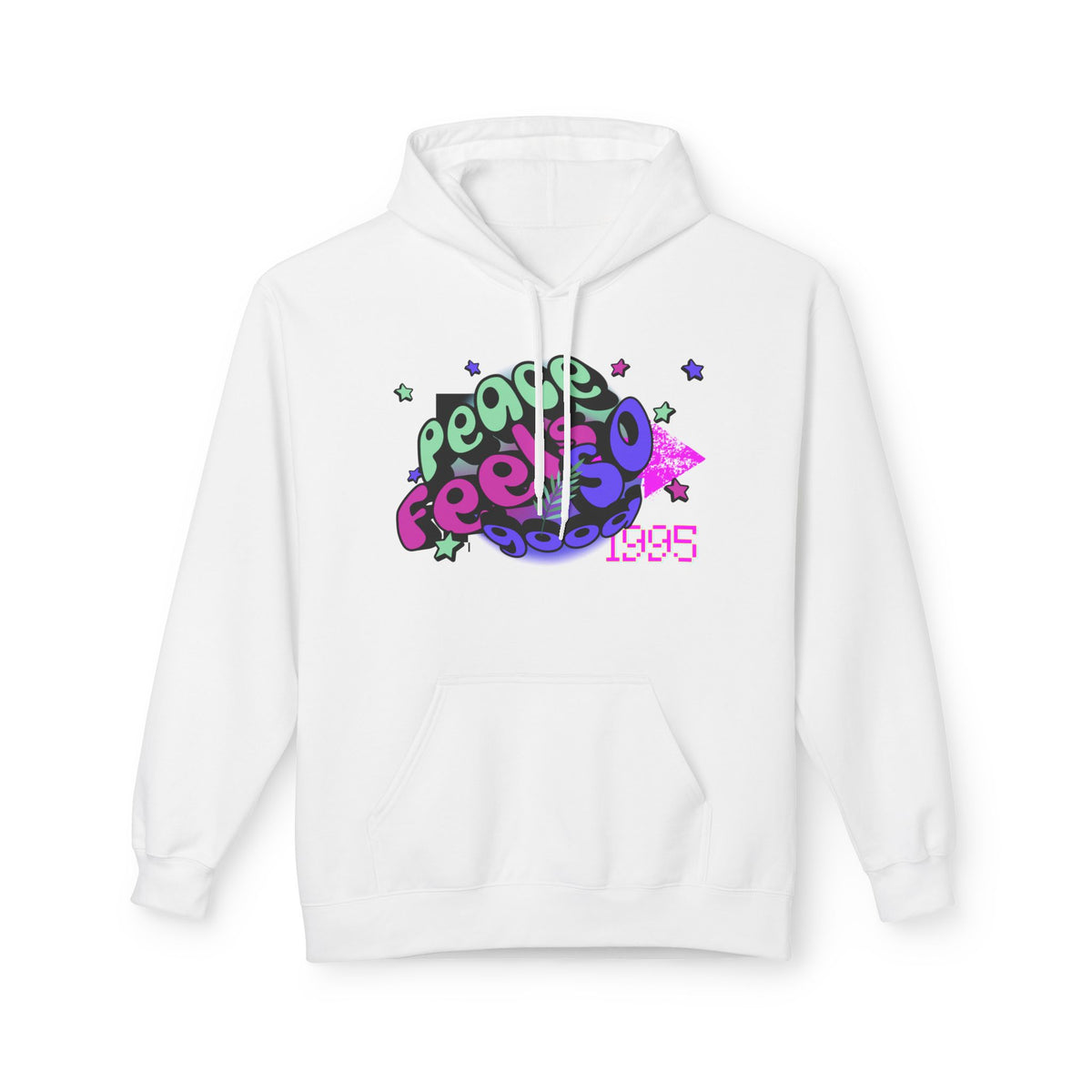 Peace Vibes Hoodie — 'Peace' Graphic Pullover (1995 Retro Earth Design)