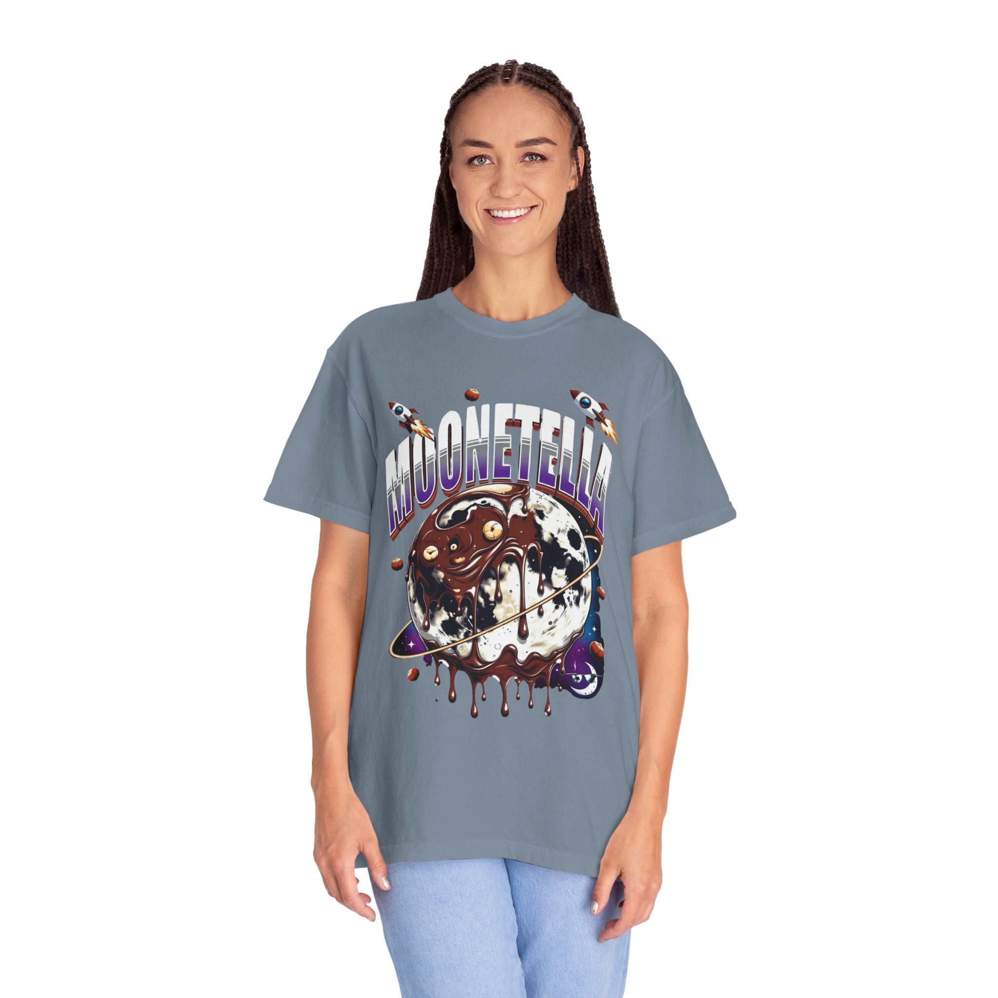 Moonetella T-Shirt — Retro Space Chocolate Moon Graphic Tee (Artemis II Mission Tribute)