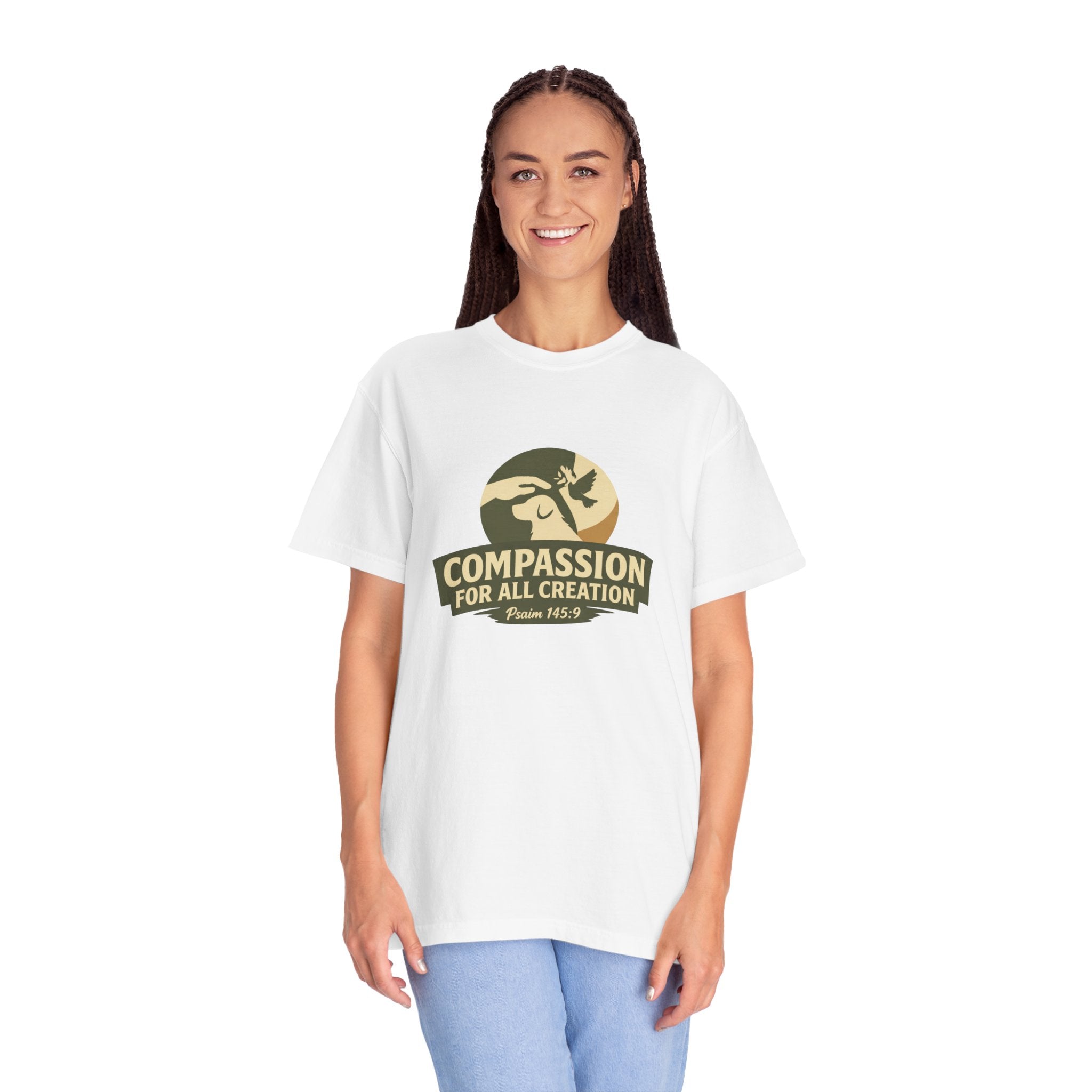 Compassion for All Creation T-Shirt — Psalm 145:9 Christian Graphic Tee,  Matching Pet Apparel Available