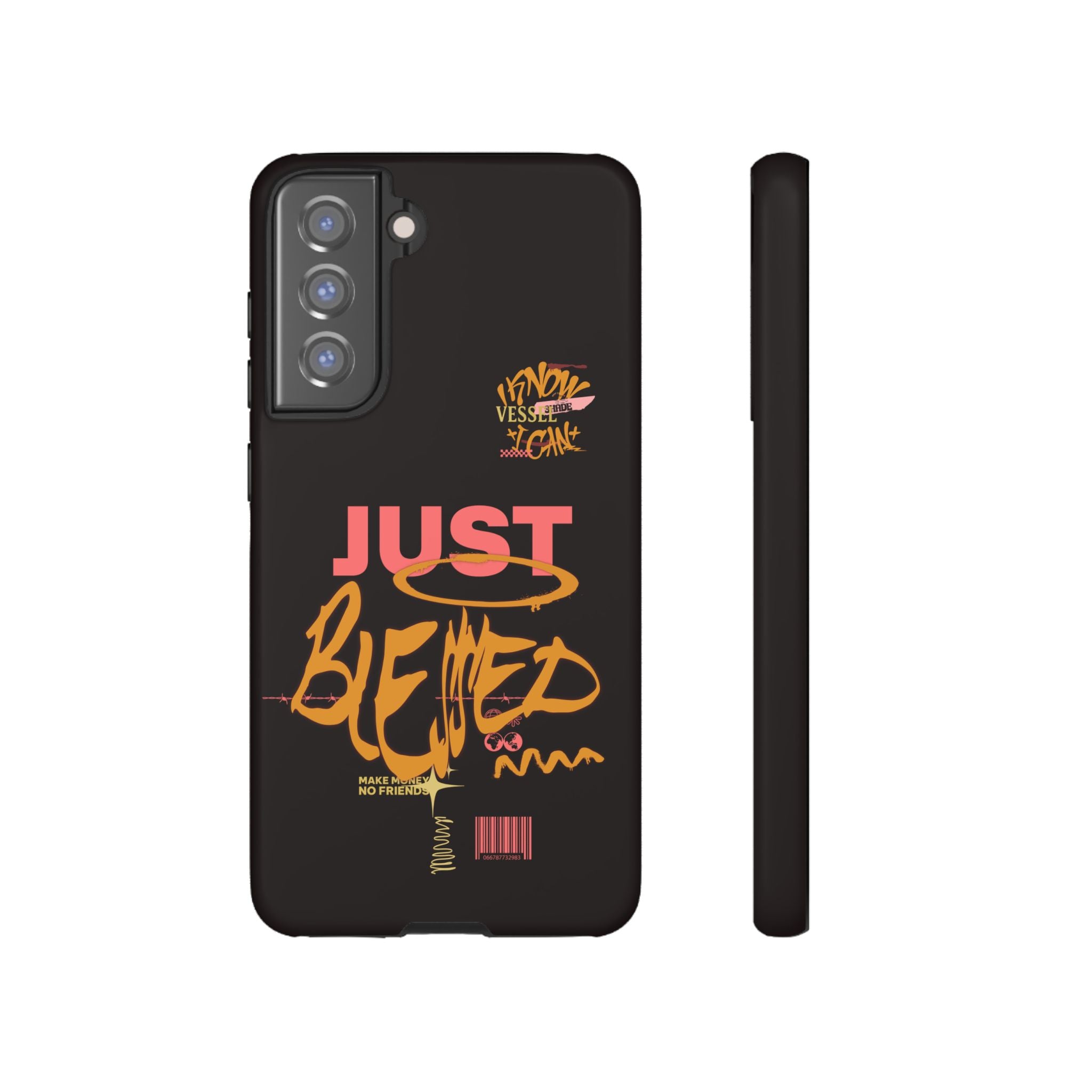 "Just Blessed" Bold Graffiti Typographic Protective Phone Case