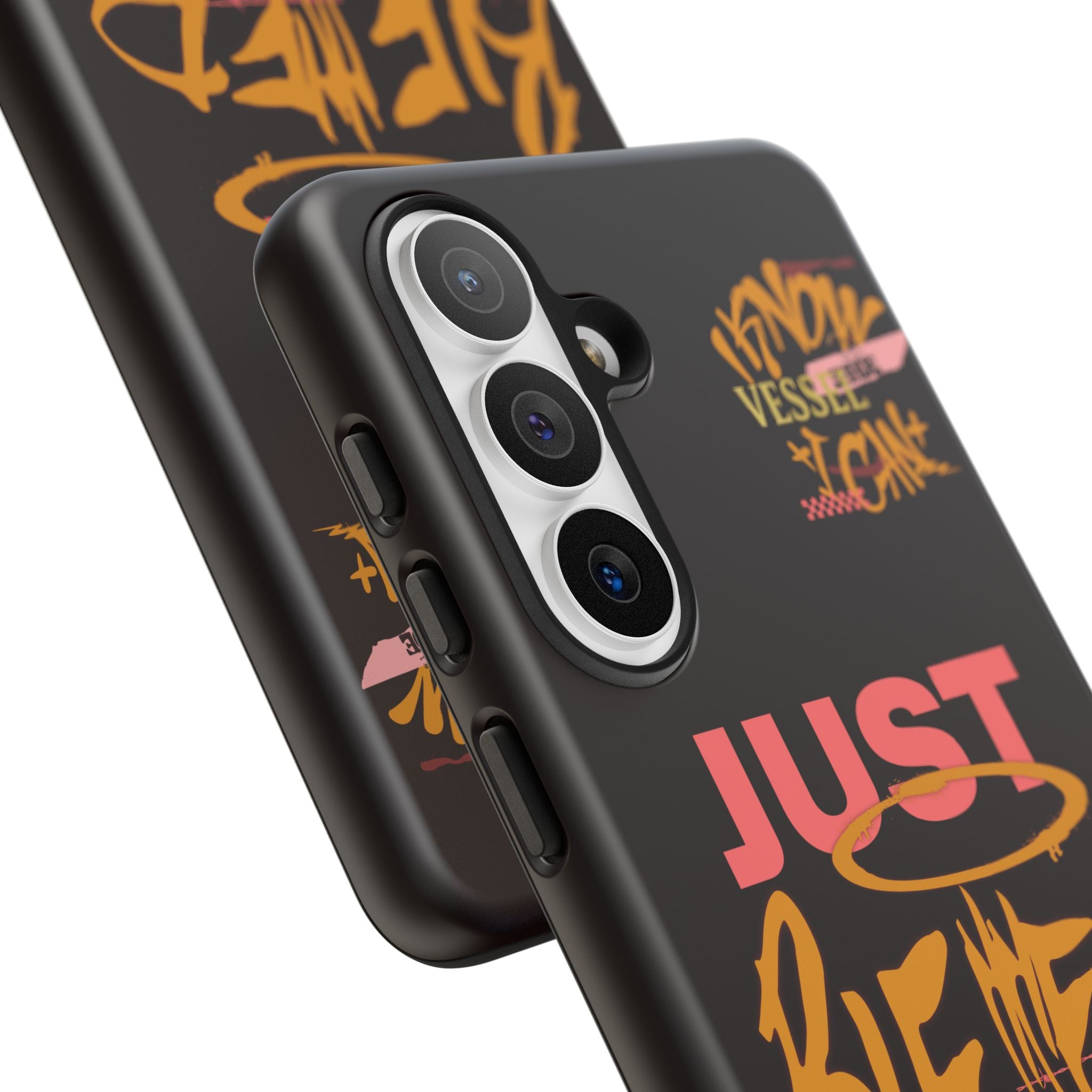 Phone Case — "Just Blessed" Bold Typographic Black Protective Case