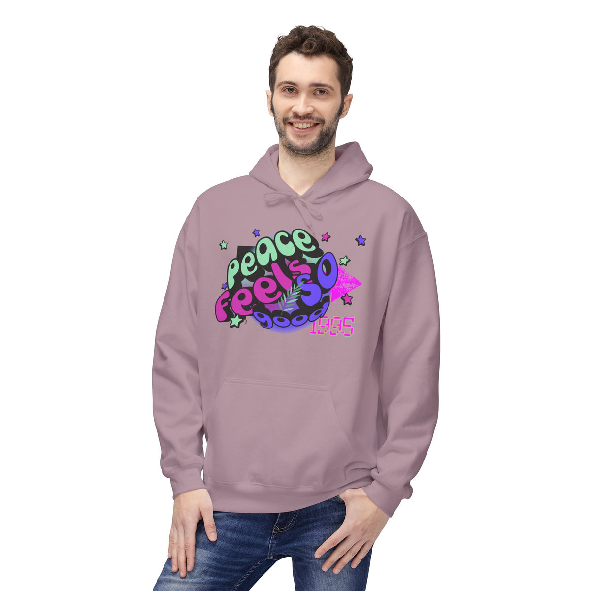 Peace Vibes Hoodie — 'Peace' Graphic Pullover (1995 Retro Earth Design)