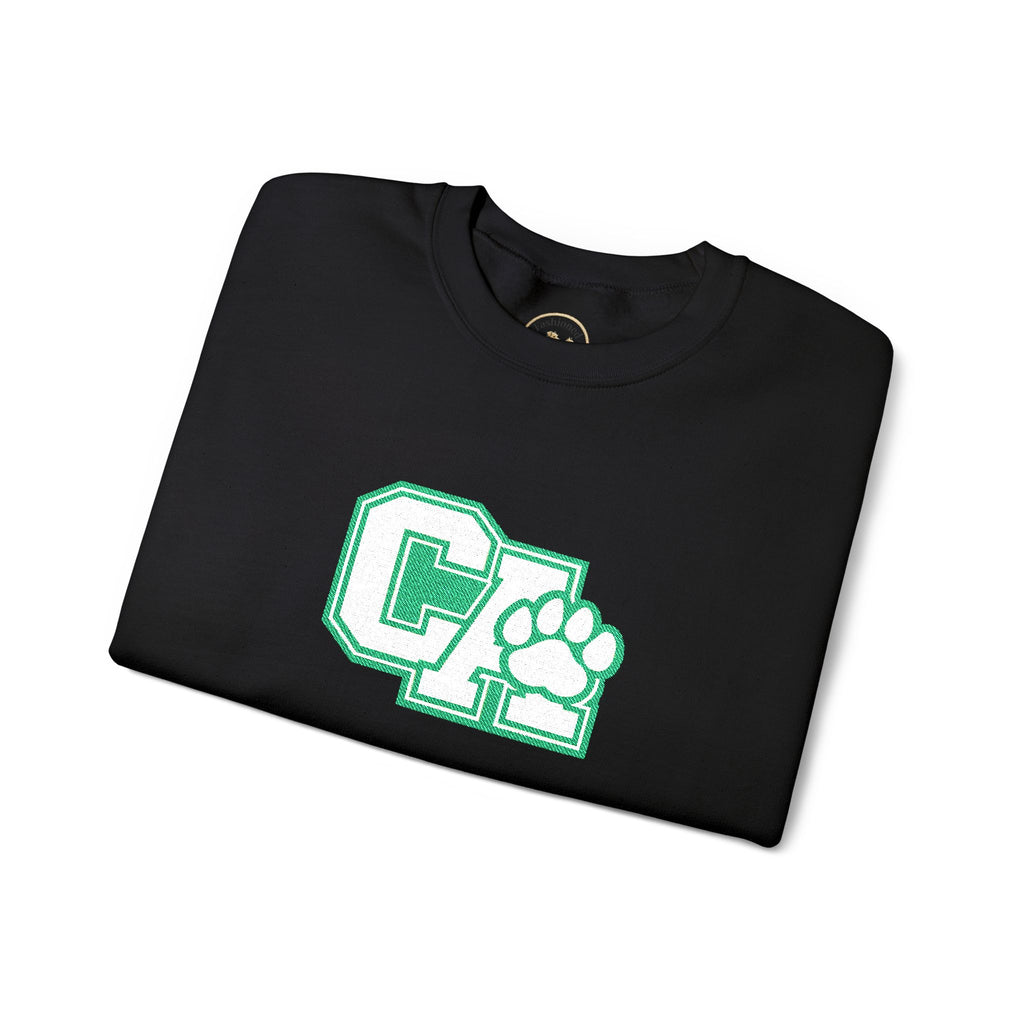 California Crewneck Sweatshirt — Green Vintage 'CA' Paw Logo