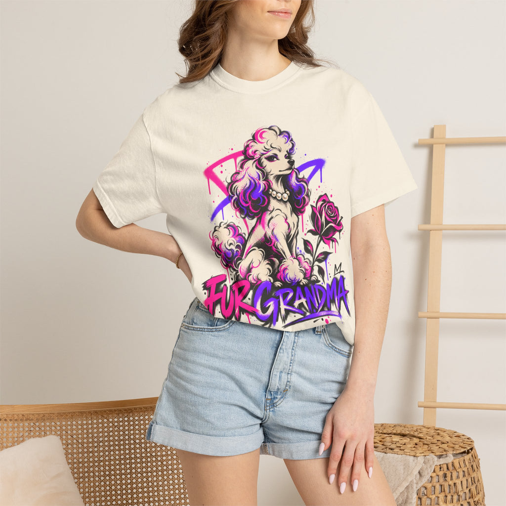 Poodle 'Fur Grandma' Graphic T-Shirt — Retro Neon Pet Lover Tee