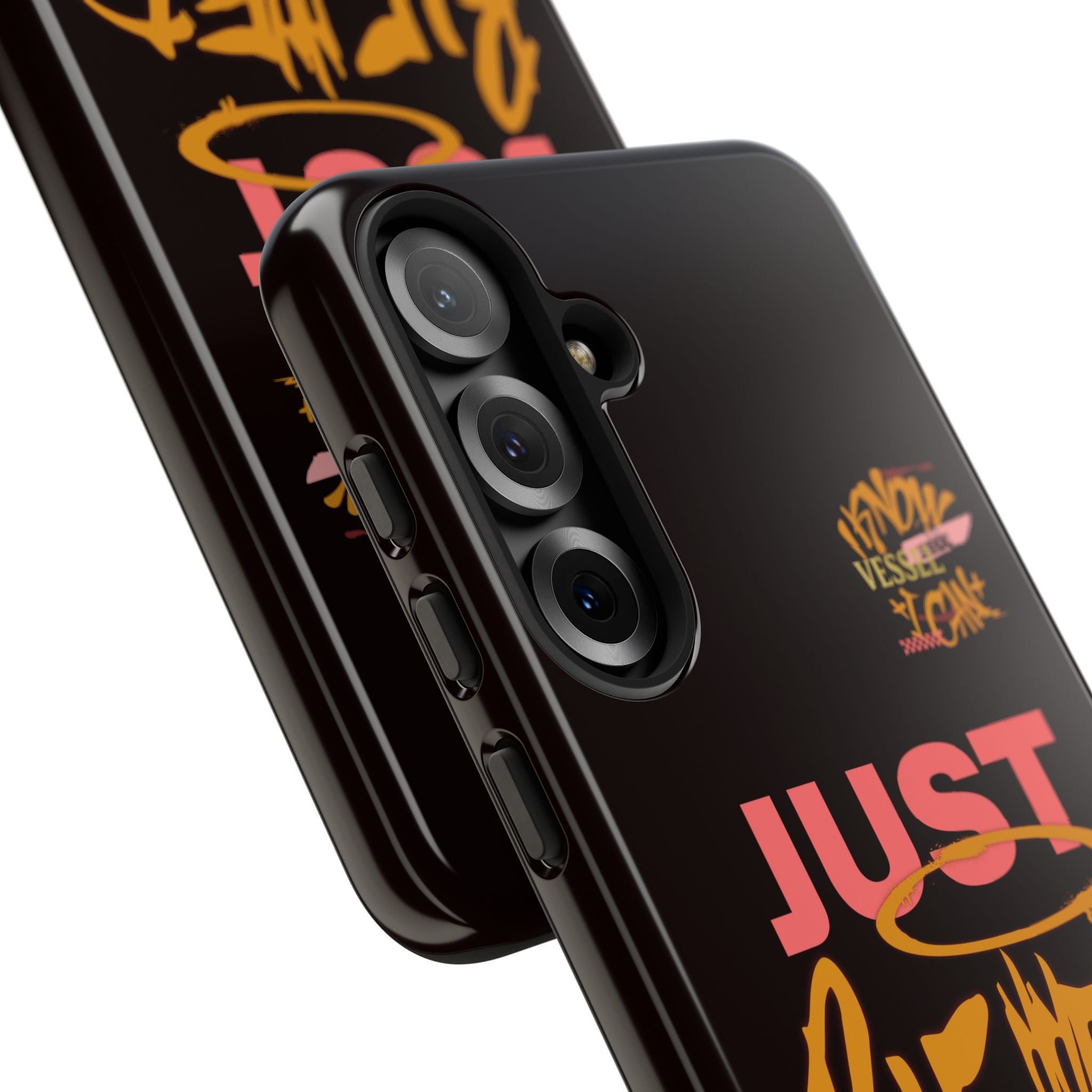 Phone Case — "Just Blessed" Bold Typographic Black Protective Case