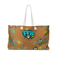FFB Pawprint Weekender Bag — Travel Tote with Fun Phone & Plane Pattern
