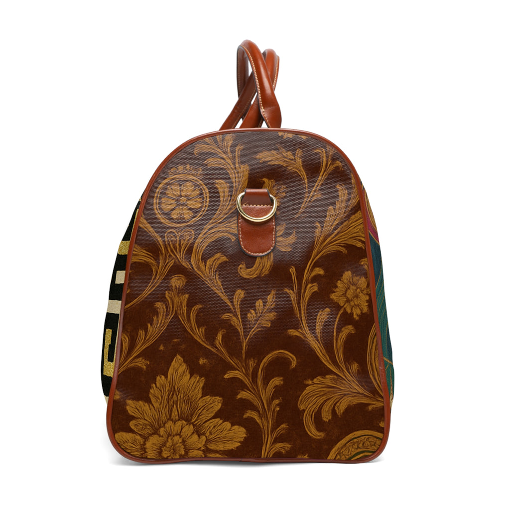 Vintage Floral Waterproof Weekender Bag — Boho Travel Duffel for Women