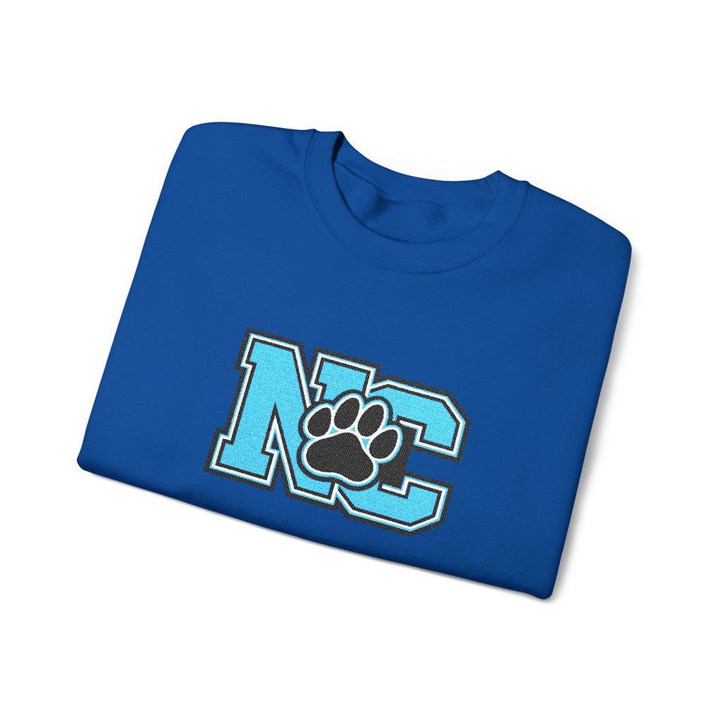 NC Paw Letterman Crewneck Sweatshirt —North Carolina Vintage School Spirit