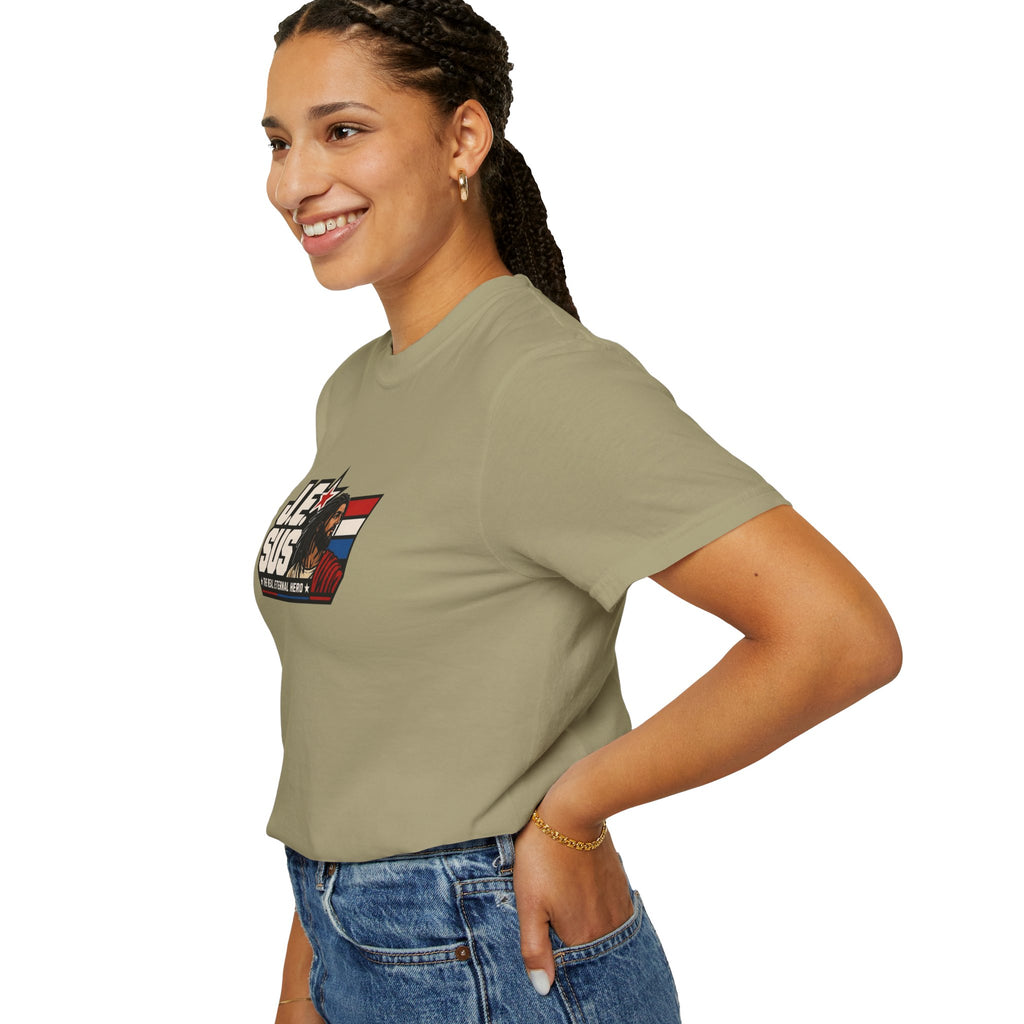 Jesus Retro Graphic T-Shirt — “J.E.SUS The Real Eternal Hero” Christian Vintage Tee