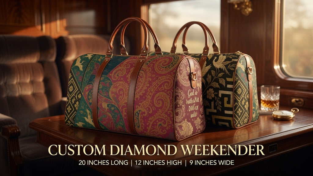 Vintage Floral Waterproof Weekender Bag — Boho Travel Duffel for Women