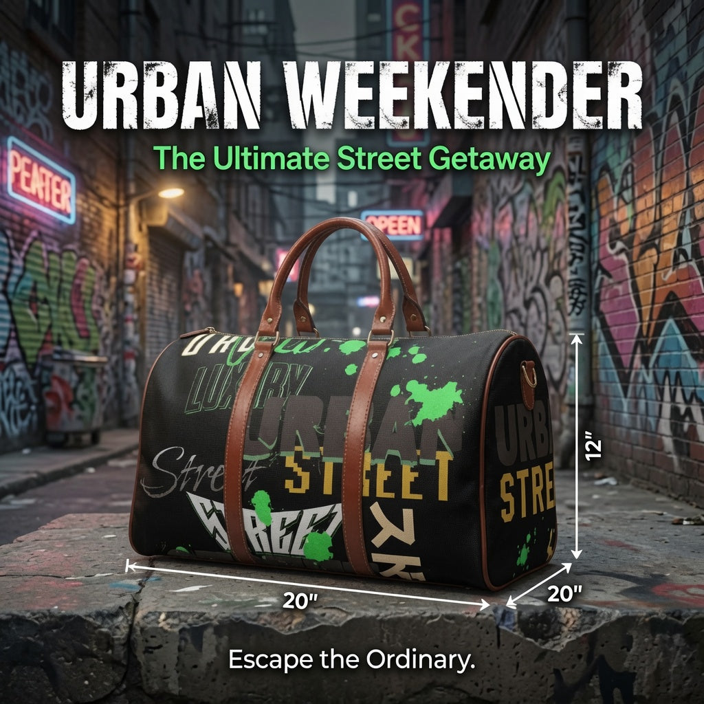 Waterproof Street Travel Bag – Graffiti Green Duffle