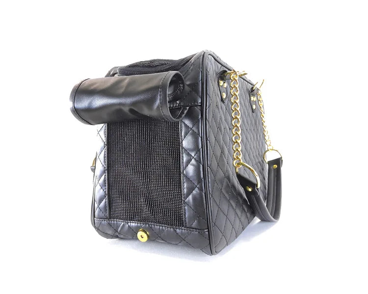 Designer PU Leather Pet Carrier Handbag