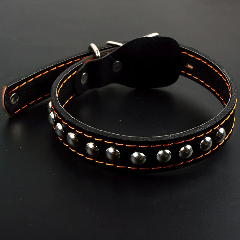 Pet Leather Dog Collar Leash For Large Dog Leather Dog Traction Drag Tow Rope Chain Pet Dog Supplies Accessories Prevent Runaway Fashioned Furbabies