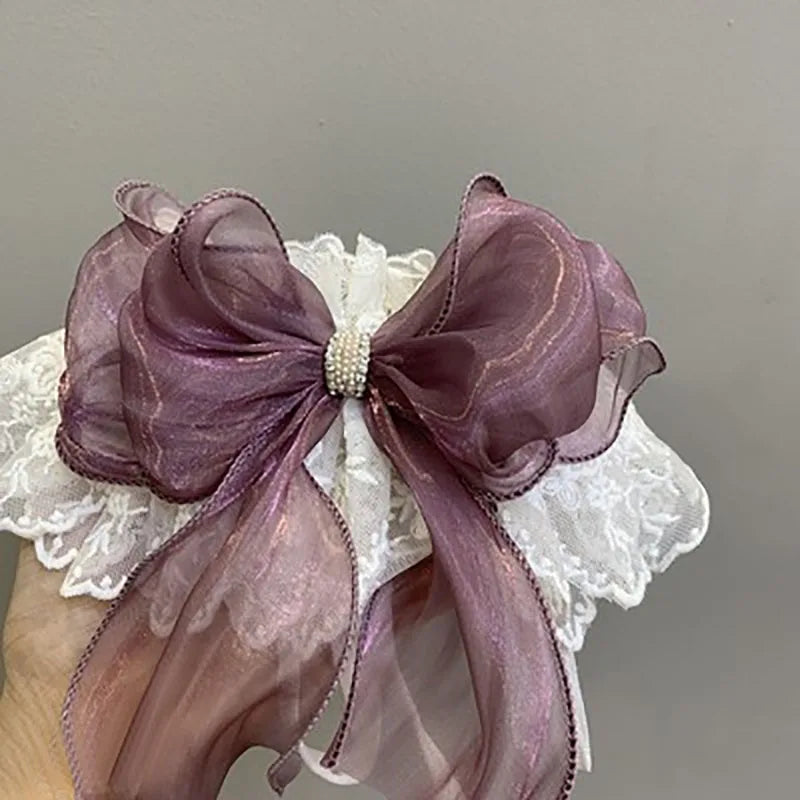 Cute Pet Dogs Pink Purple Blue Lace Bowknot Collares Bib Necklace For Puppy Dog Cat Supplies Collar Jewelry Accessory Chihuahua Fashioned Furbabies