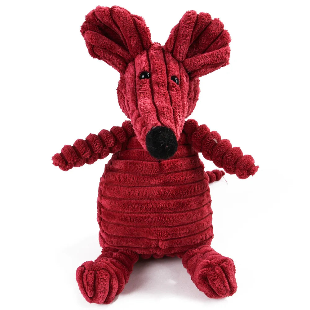 Squeaky Plush Dog Molar Toy — Corduroy Animal Characters for Chewing, Dental Health & Play | 18 Stylesh
