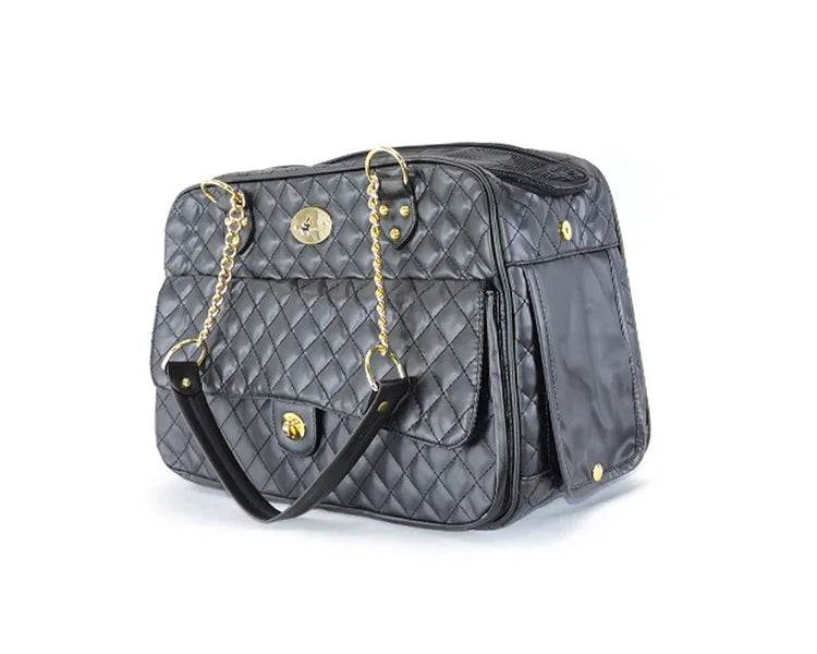 Designer PU Leather Pet Carrier Handbag