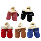 4Pcs Winter Waterproof Warm Pet Dog Shoes Non-slip Snow Boots for Small Breeds Dogs Puppy Cat Chihuahua Pet Paw Care Pug