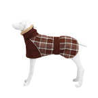 Plaid Fleece Dog Coat with Adjustable Belt