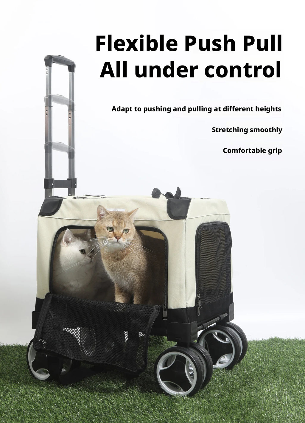 Pet Trolley Bag Foldable Zipper Large Capacity Cat Bag New Portable Breathable Small Dog Multi-cat Carrying Case