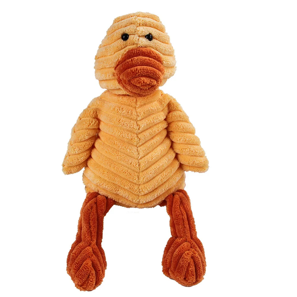 Squeaky Plush Dog Molar Toy — Corduroy Animal Characters for Chewing, Dental Health & Play | 18 Stylesh