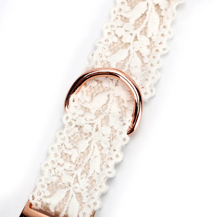 Beauty Floral Lace Dog Collar & Leash Set