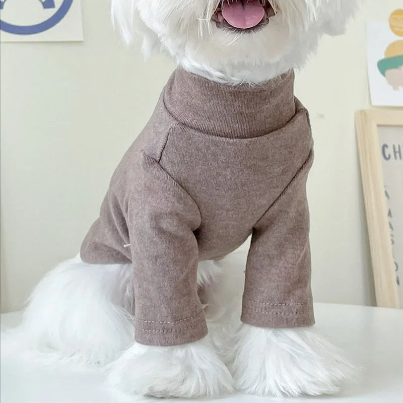 Turtleneck Dog Sweatshirt — Soft Pullover T-Shirt for Small Dogs & Cats | Chihuahua, Bichon, Pug | 5 Colors