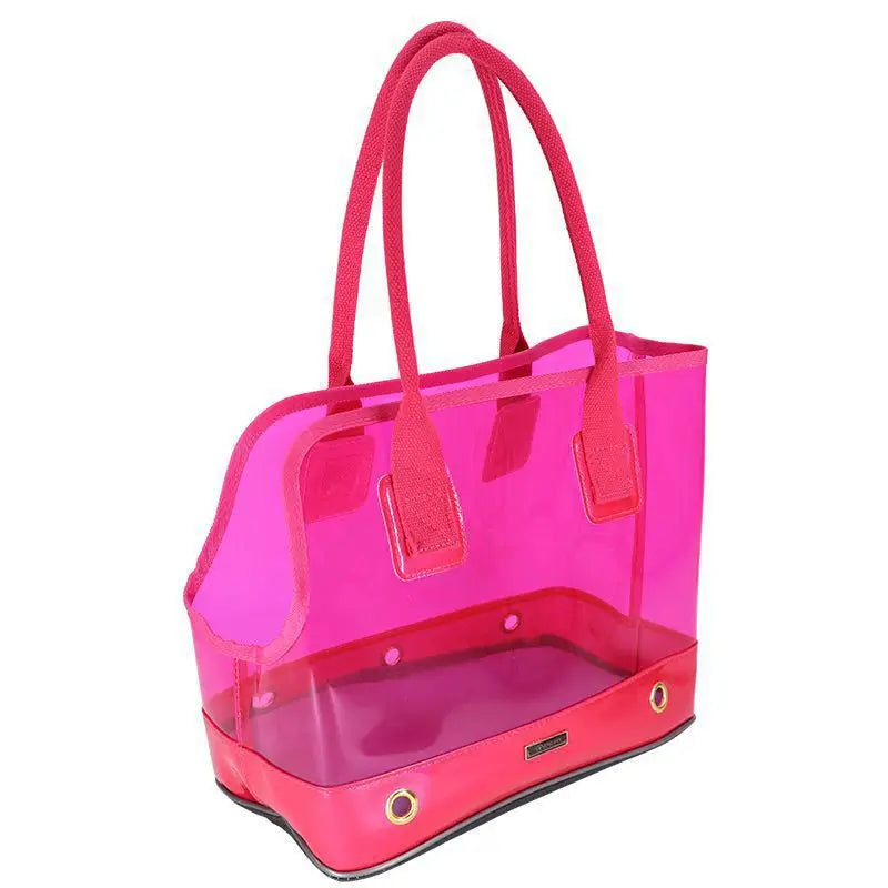 Transparent Dog Carrier Bag | Stylish PVC Pet Tote for Small Dogs