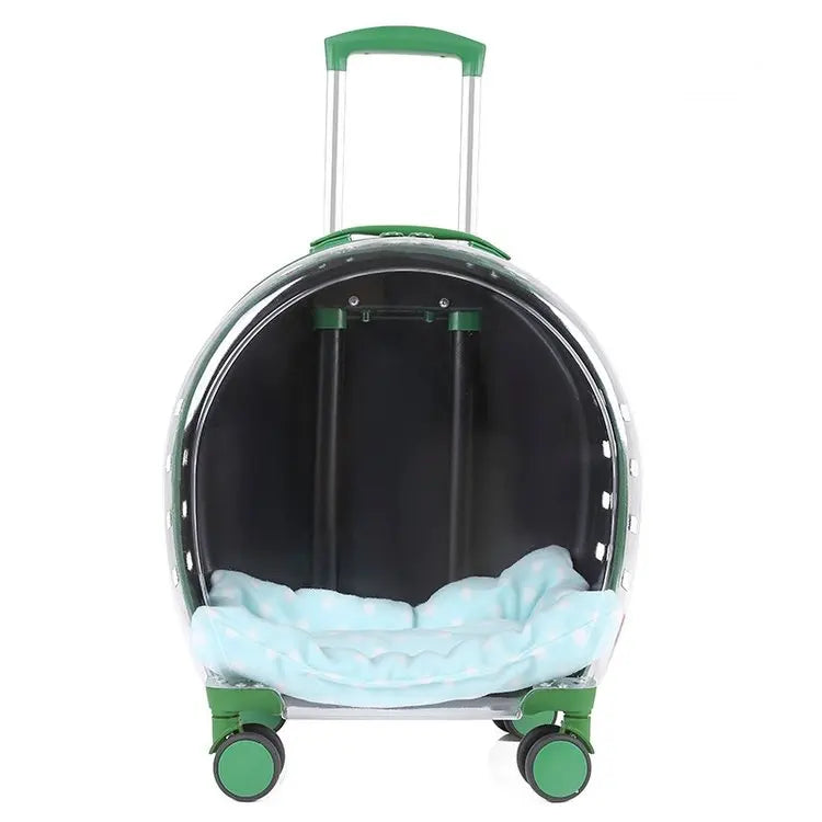 Pet Dog Trolley Backpack Portable Outdoor Cat Dog Carrier Bag Travel Wheeling  for t Transparent Case Pet Travel Suitcase