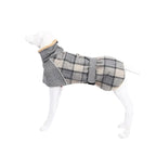 Plaid Fleece Dog Coat with Adjustable Belt
