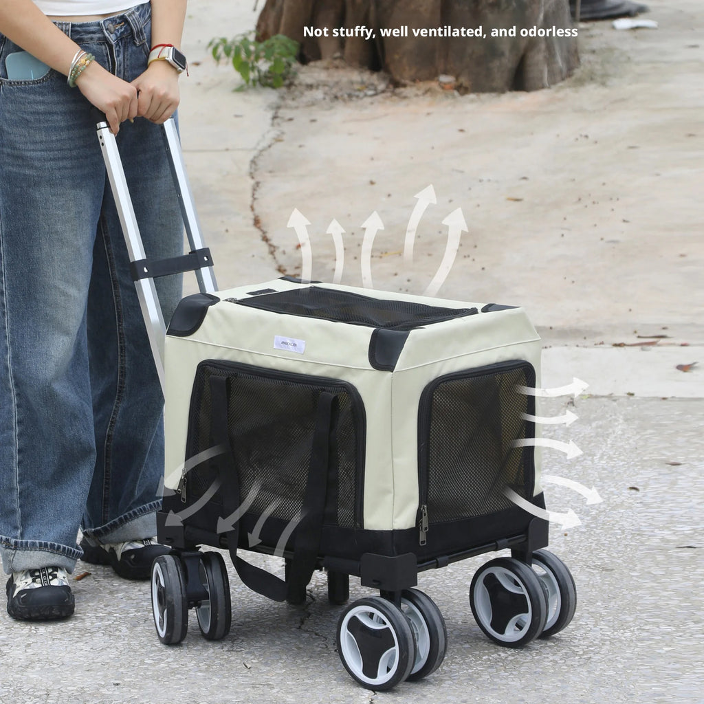 Pet Trolley Bag Foldable Zipper Large Capacity Cat Bag New Portable Breathable Small Dog Multi-cat Carrying Case