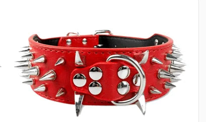 Fashionable Rivet Pet Collar Large Dog Collar For Fat Puppy Leashes For Bulldog Pug Stainless Steel Dog Chain Pet Products